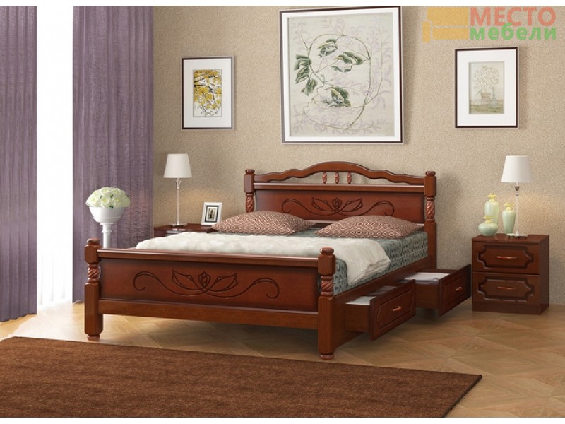 Кровать Карина-5 с ящиками, 90 см